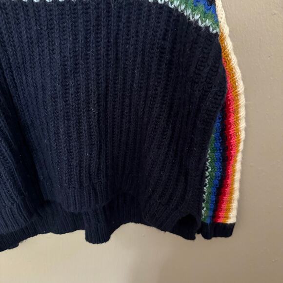 XIRENA Apres Ski Sweater in Navy Blue Stripe Alpaca Blend Size XS winter fall - Picture 6 of 7